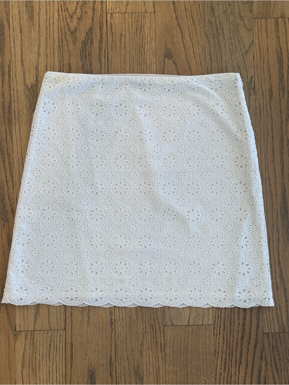 J Crew Women’s White Eyelet Lace A-Line Skirt Size 4